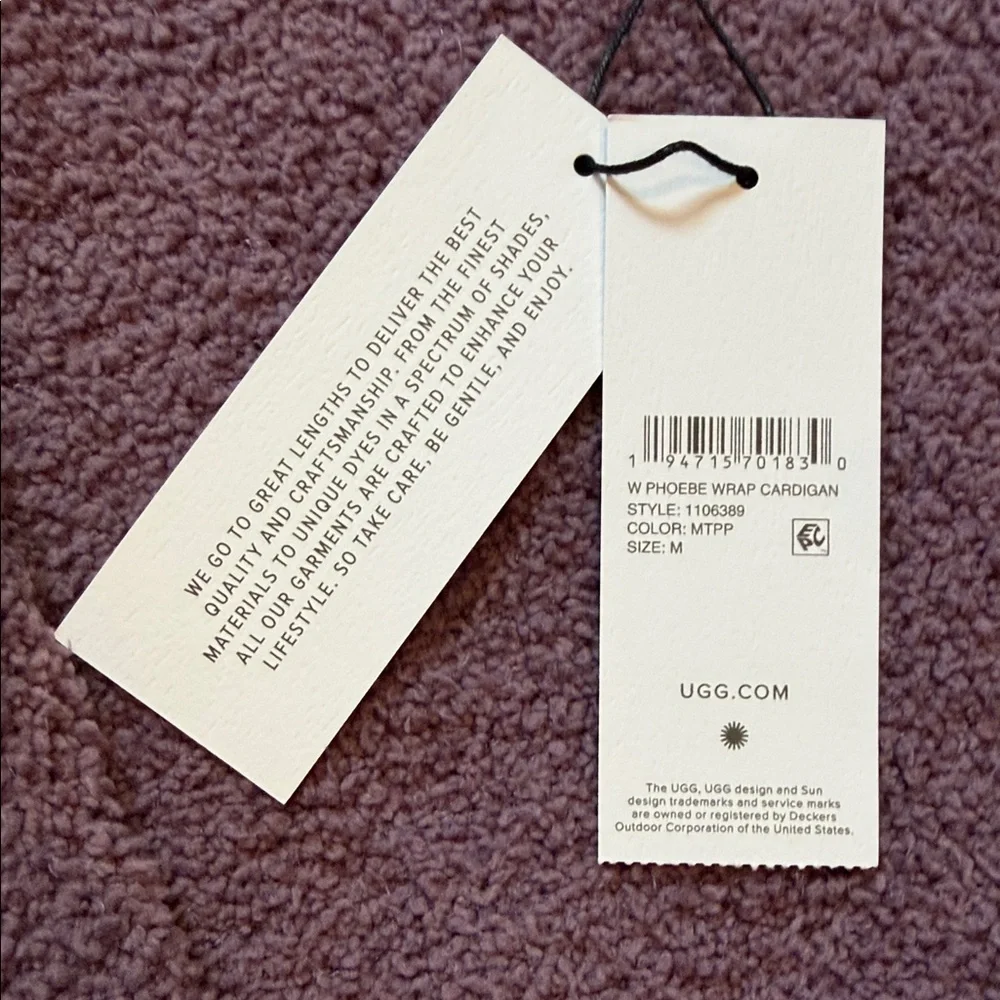 UGG Women's Plush Open-Front Cardigan - Plum Purple - Picture 3 of 4